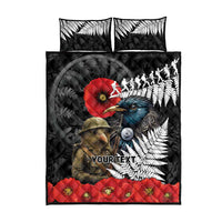Kiwi-Tui Bird Soldier ANZAC Day Personalised Quilt Bed Set Maori Silver Fern Motif LT9 - Polynesian Pride