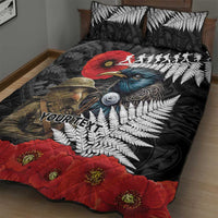 Kiwi-Tui Bird Soldier ANZAC Day Personalised Quilt Bed Set Maori Silver Fern Motif LT9 - Polynesian Pride