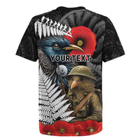 Kiwi-Tui Bird Soldier ANZAC Day Personalised Rugby Jersey Maori Silver Fern Motif LT9 - Polynesian Pride