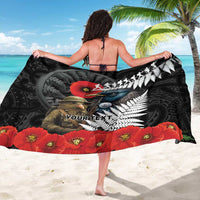 Kiwi-Tui Bird Soldier ANZAC Day Personalised Sarong Maori Silver Fern Motif LT9 - Polynesian Pride