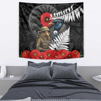 Kiwi-Tui Bird Soldier ANZAC Day Personalised Tapestry Maori Silver Fern Motif LT9 - Polynesian Pride