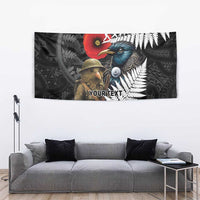 Kiwi-Tui Bird Soldier ANZAC Day Personalised Tapestry Maori Silver Fern Motif LT9 - Polynesian Pride