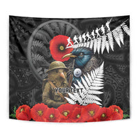 Kiwi-Tui Bird Soldier ANZAC Day Personalised Tapestry Maori Silver Fern Motif LT9 - Polynesian Pride