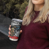 Kiwi-Tui Bird Soldier ANZAC Day Personalised Tumbler Cup Maori Silver Fern Motif LT9 - Polynesian Pride