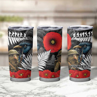 Kiwi-Tui Bird Soldier ANZAC Day Personalised Tumbler Cup Maori Silver Fern Motif LT9 - Polynesian Pride