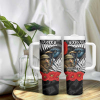 Kiwi-Tui Bird Soldier ANZAC Day Personalised Tumbler With Handle Maori Silver Fern Motif LT9 - Polynesian Pride