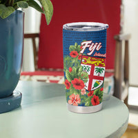 Personalised Fiji Island Tropical Flowers and Tapa Pattern Tumbler Cup
