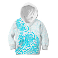 Polynesian Kid Hoodie Tribal Tattoo Aqua Screen Color LT9 Hoodie Aqua - Polynesian Pride