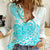 Polynesian Women Casual Shirt Tribal Tattoo Aqua Screen Color LT9 Female Aqua - Polynesian Pride