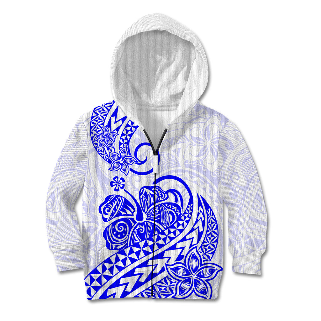 Polynesian Kid Hoodie Tribal Tattoo Blue Screen Color LT9 - Polynesian Pride