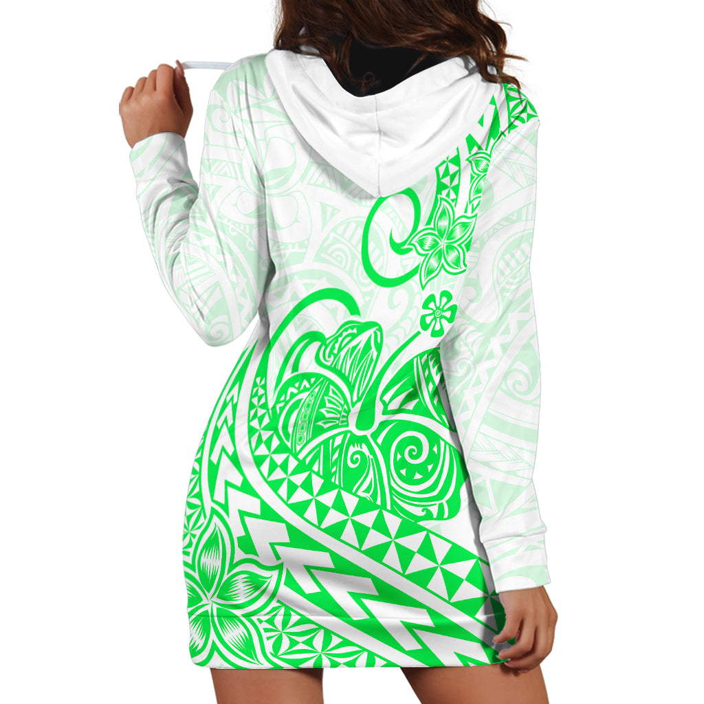 Polynesian Hoodie Dress Tribal Tattoo Green Screen Color LT9 - Polynesian Pride