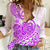 Polynesian Women Casual Shirt Tribal Tattoo Purple Screen Color LT9 Female Purple - Polynesian Pride