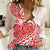 Polynesian Women Casual Shirt Tribal Tattoo Red Screen Color LT9 Female Red - Polynesian Pride