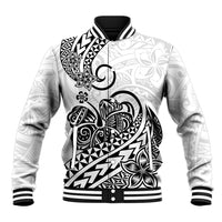 Polynesian Baseball Jacket Tribal Tattoo Black Screen Color LT9 Unisex Black - Polynesian Pride