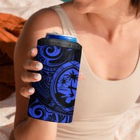 Polynesian Guam Coat of Arms 4 in 1 Can Cooler Tumbler Polynesian Tribal Tattoo Blue Version LT9 - Polynesian Pride