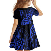 Polynesian Guam Coat of Arms Family Matching Long Sleeve Bodycon Dress and Hawaiian Shirt Polynesian Tribal Tattoo Blue Version LT9 - Polynesian Pride
