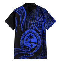 Polynesian Guam Coat of Arms Family Matching Mermaid Dress and Hawaiian Shirt Polynesian Tribal Tattoo Blue Version LT9 - Polynesian Pride