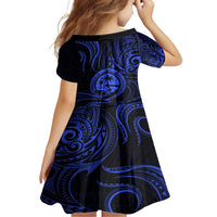 Polynesian Guam Coat of Arms Family Matching Summer Maxi Dress and Hawaiian Shirt Polynesian Tribal Tattoo Blue Version LT9 - Polynesian Pride