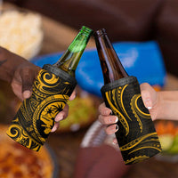 Polynesian Guam Coat of Arms 4 in 1 Can Cooler Tumbler Polynesian Tribal Tattoo Gold Version LT9 - Polynesian Pride