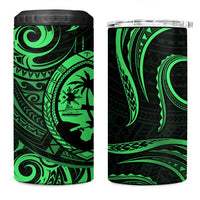 Polynesian Guam Coat of Arms 4 in 1 Can Cooler Tumbler Polynesian Tribal Tattoo Green Version LT9 One Size: 16 oz Green - Polynesian Pride
