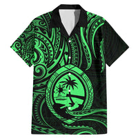 Polynesian Guam Coat of Arms Family Matching Mermaid Dress and Hawaiian Shirt Polynesian Tribal Tattoo Green Version LT9 Dad's Shirt - Short Sleeve Green - Polynesian Pride