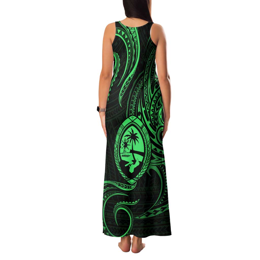 Polynesian Guam Coat of Arms Family Matching Tank Maxi Dress and Hawaiian Shirt Polynesian Tribal Tattoo Green Version LT9 - Polynesian Pride