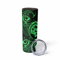 Polynesian Guam Coat of Arms Skinny Tumbler Polynesian Tribal Tattoo Green Version LT9 - Polynesian Pride
