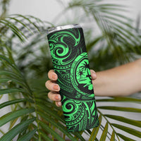 Polynesian Guam Coat of Arms Skinny Tumbler Polynesian Tribal Tattoo Green Version LT9 - Polynesian Pride