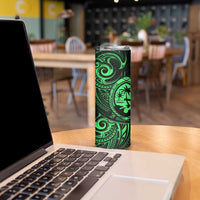 Polynesian Guam Coat of Arms Skinny Tumbler Polynesian Tribal Tattoo Green Version LT9 - Polynesian Pride