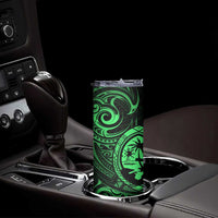 Polynesian Guam Coat of Arms Skinny Tumbler Polynesian Tribal Tattoo Green Version LT9 - Polynesian Pride