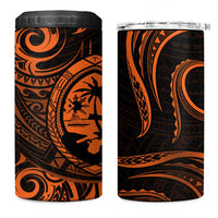 Polynesian Guam Coat of Arms 4 in 1 Can Cooler Tumbler Polynesian Tribal Tattoo Orange Version LT9 One Size: 16 oz Orange - Polynesian Pride