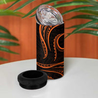 Polynesian Guam Coat of Arms 4 in 1 Can Cooler Tumbler Polynesian Tribal Tattoo Orange Version LT9 - Polynesian Pride