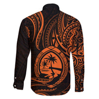 Polynesian Guam Coat of Arms Family Matching Puletasi and Hawaiian Shirt Polynesian Tribal Tattoo Orange Version LT9 - Polynesian Pride