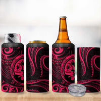 Polynesian Guam Coat of Arms 4 in 1 Can Cooler Tumbler Polynesian Tribal Tattoo Pink Version LT9 - Polynesian Pride