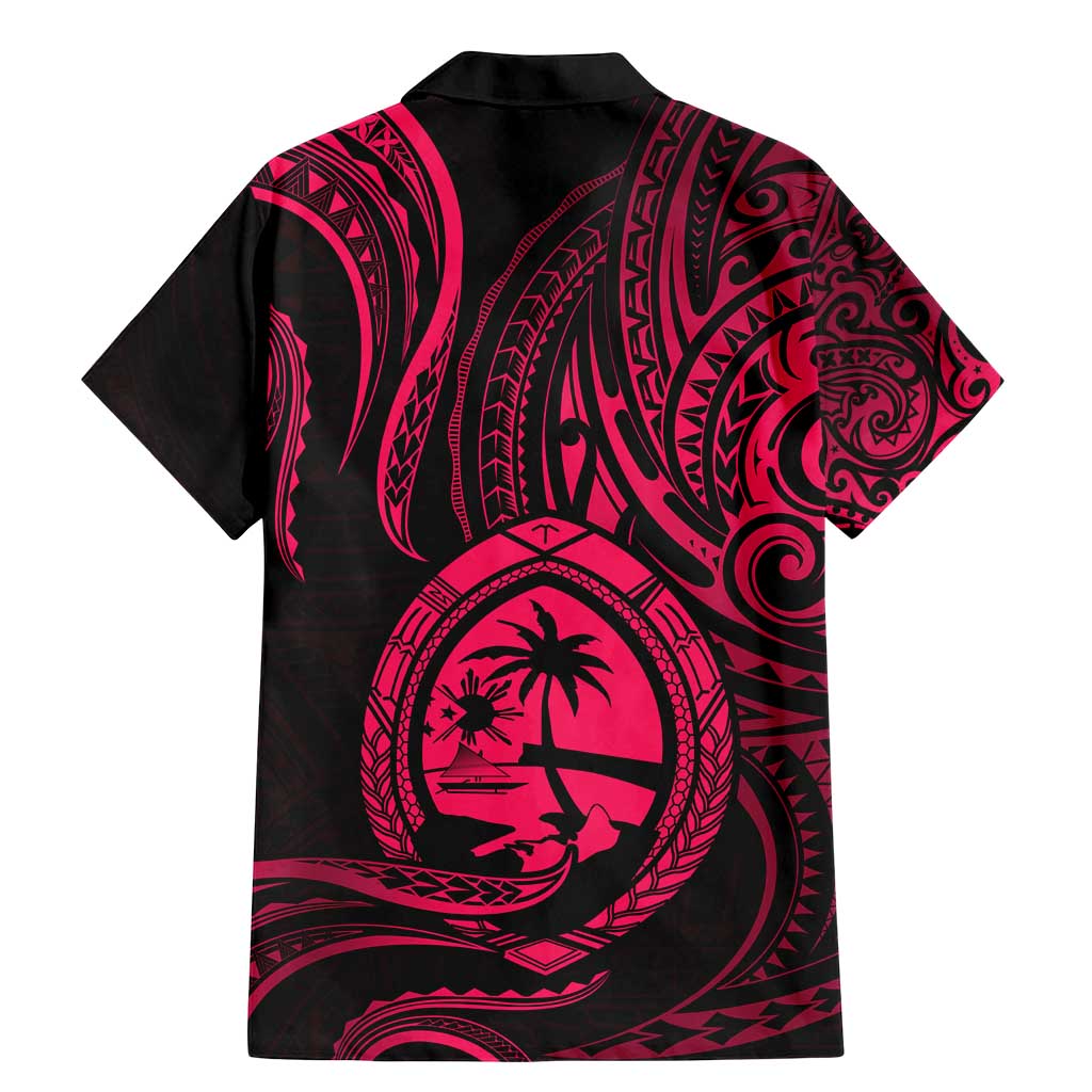 Polynesian Guam Coat of Arms Family Matching Mermaid Dress and Hawaiian Shirt Polynesian Tribal Tattoo Pink Version LT9 - Polynesian Pride