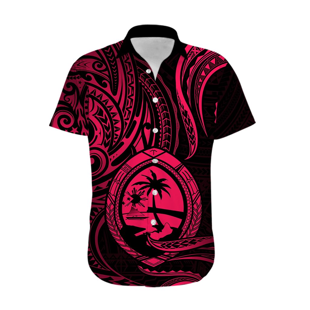 Polynesian Pride Guam Hawaiian Shirt With Polynesian Tribal Tattoo and Coat of Arms Pink Version LT9 - Polynesian Pride