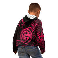 Polynesian Pride Guam Kid Hoodie With Polynesian Tribal Tattoo and Coat of Arms Pink Version LT9 - Polynesian Pride