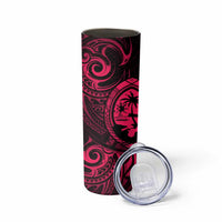 Polynesian Guam Coat of Arms Skinny Tumbler Polynesian Tribal Tattoo Pink Version LT9 - Polynesian Pride