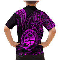 Polynesian Guam Coat of Arms Family Matching Mermaid Dress and Hawaiian Shirt Polynesian Tribal Tattoo Purple Version LT9 - Polynesian Pride