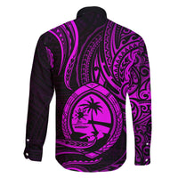 Polynesian Guam Coat of Arms Family Matching Puletasi and Hawaiian Shirt Polynesian Tribal Tattoo Purple Version LT9 - Polynesian Pride