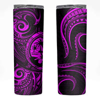 Polynesian Guam Coat of Arms Skinny Tumbler Polynesian Tribal Tattoo Purple Version LT9 Purple - Polynesian Pride