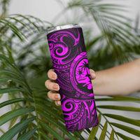 Polynesian Guam Coat of Arms Skinny Tumbler Polynesian Tribal Tattoo Purple Version LT9 - Polynesian Pride
