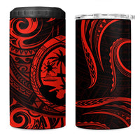Polynesian Guam Coat of Arms 4 in 1 Can Cooler Tumbler Polynesian Tribal Tattoo Red Version LT9 One Size: 16 oz Red - Polynesian Pride