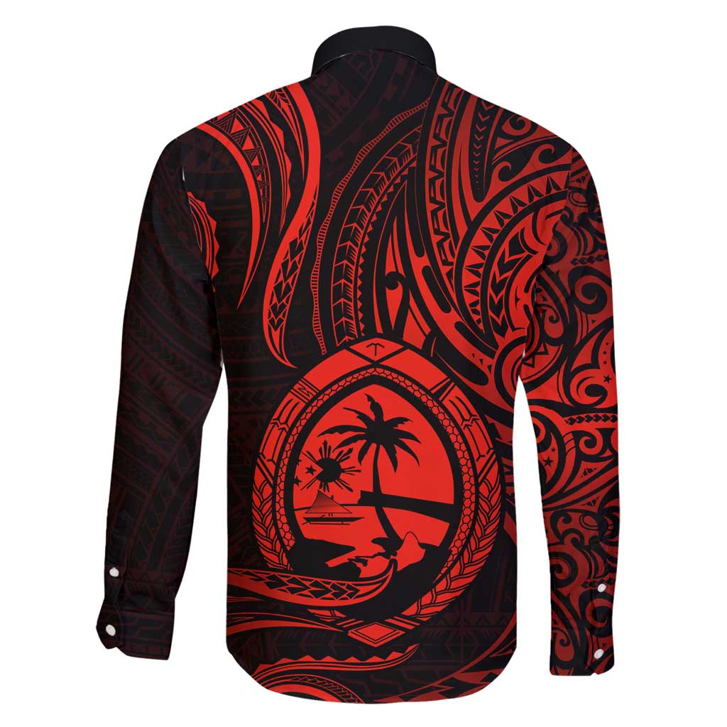 Polynesian Guam Coat of Arms Family Matching Mermaid Dress and Hawaiian Shirt Polynesian Tribal Tattoo Red Version LT9 - Polynesian Pride