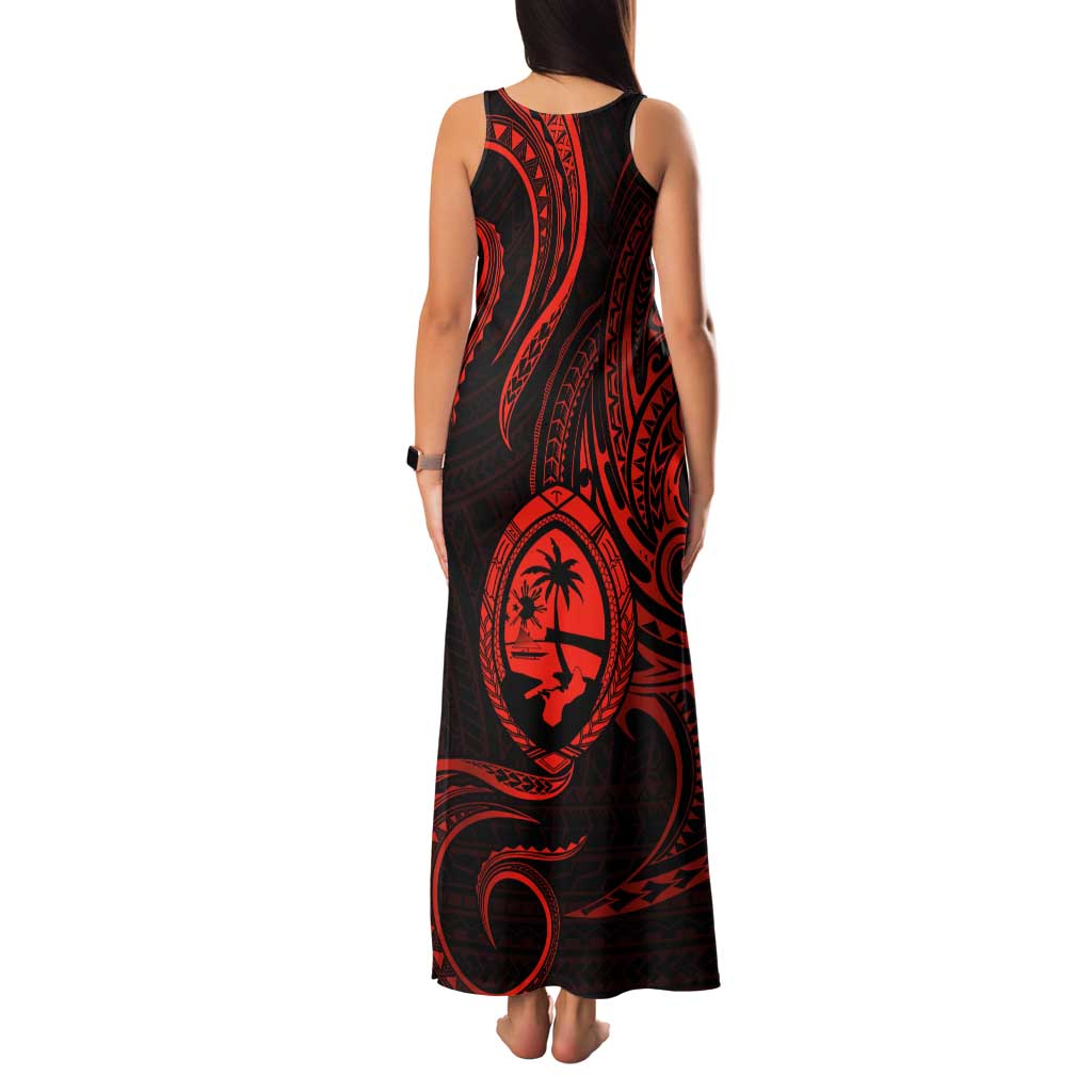 Polynesian Guam Coat of Arms Family Matching Tank Maxi Dress and Hawaiian Shirt Polynesian Tribal Tattoo Red Version LT9 - Polynesian Pride