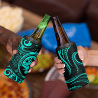 Polynesian Guam Coat of Arms 4 in 1 Can Cooler Tumbler Polynesian Tribal Tattoo Turquoise Version LT9 - Polynesian Pride
