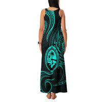 Polynesian Guam Coat of Arms Family Matching Tank Maxi Dress and Hawaiian Shirt Polynesian Tribal Tattoo Turquoise Version LT9 - Polynesian Pride