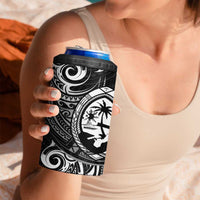 Polynesian Guam Coat of Arms 4 in 1 Can Cooler Tumbler Polynesian Tribal Tattoo Black Version LT9 - Polynesian Pride