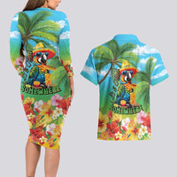 Always 5 O'clock Couples Matching Long Sleeve Bodycon Dress and Hawaiian Shirt Hawaiian Tropical Parrot LT9 - Polynesian Pride