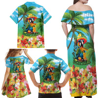 Always 5 O'clock Family Matching Off Shoulder Maxi Dress and Hawaiian Shirt Hawaiian Tropical Parrot LT9 - Polynesian Pride